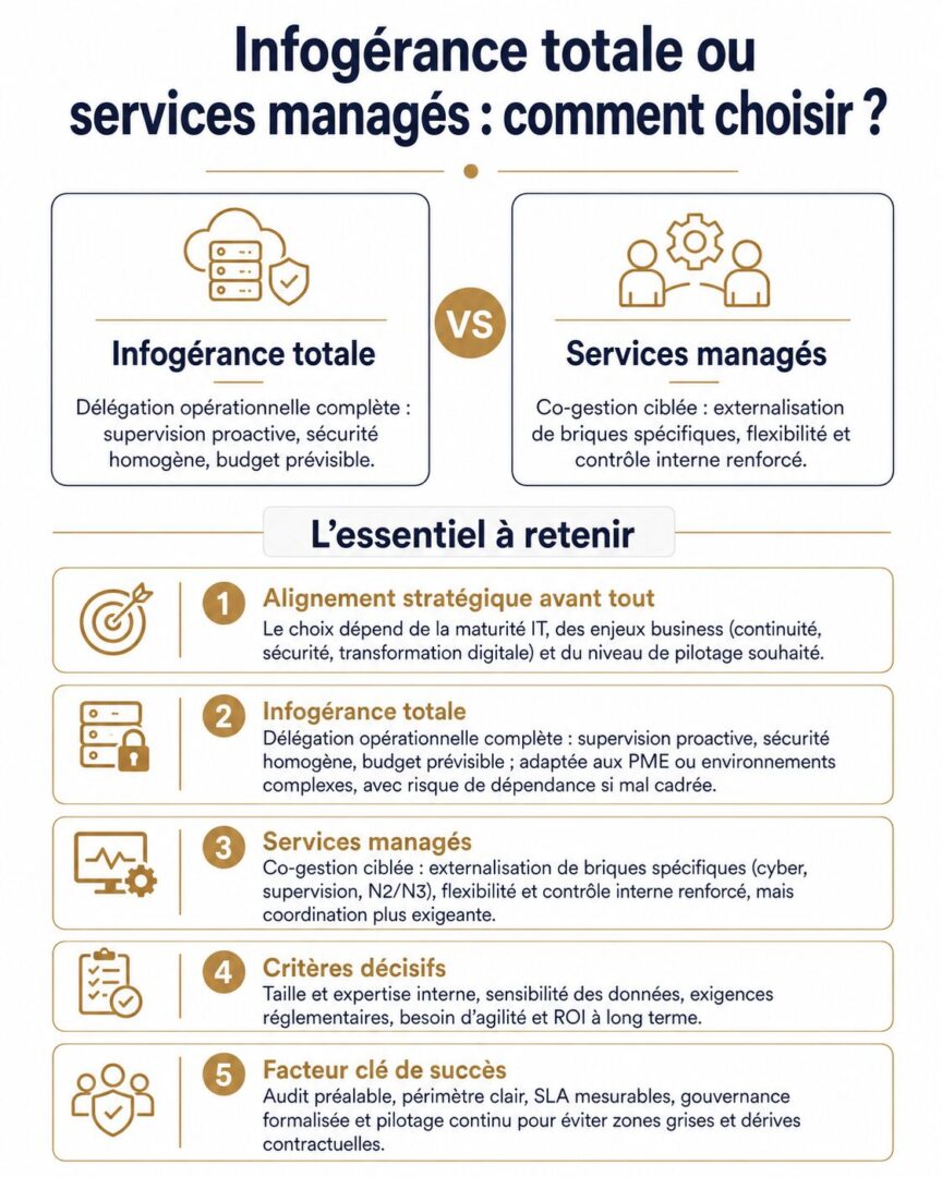 infographie Infogérance totale ou services managés : comment choisir ?