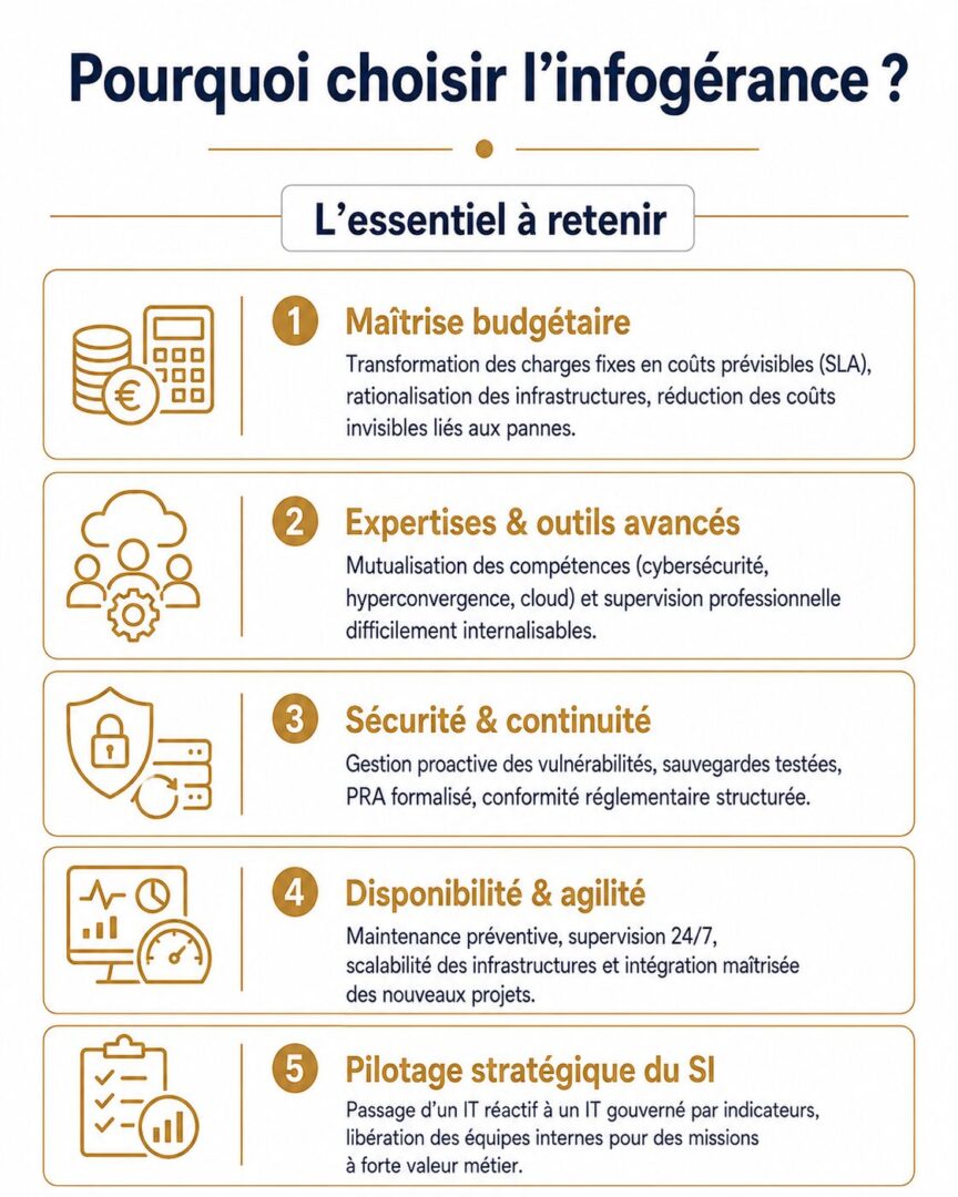 résumé des avantages de l'infogérance